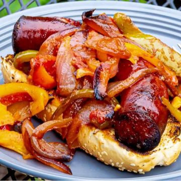 Beef Sausage with Peppers & Onions