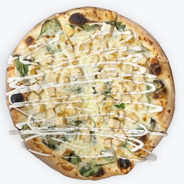 Spinach chicken ranch pizza