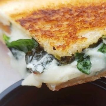 Spinach and Artichoke Grilled Cheese w/ Chips