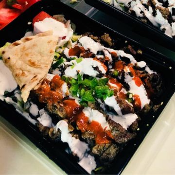 Grilled Lamb Over Rice 