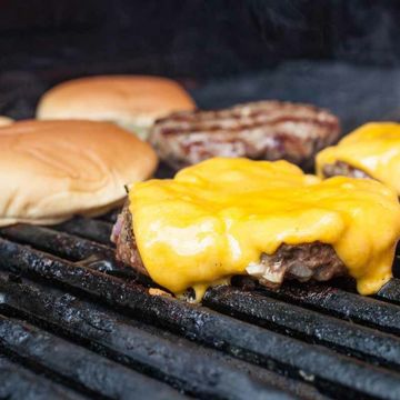 Cheesy Weezy grilled burgers pure Wagyu beef