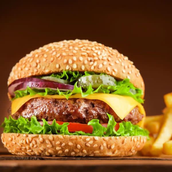 1/2 pound black angus cheese burgerbw/fries