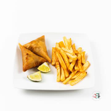 Fries & 2 Samosas 