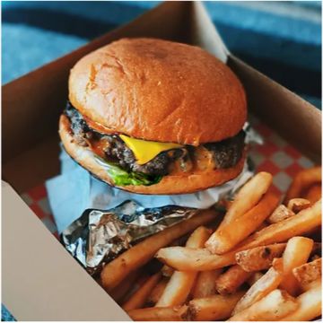 Cheese PittsBurger with Fries