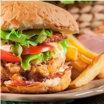 Deluxe Chicken PittsBurger with Fries