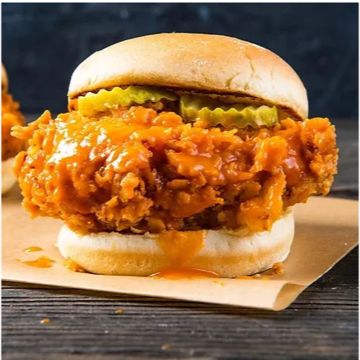 Buffalo Chicken PittsBurger with Fries