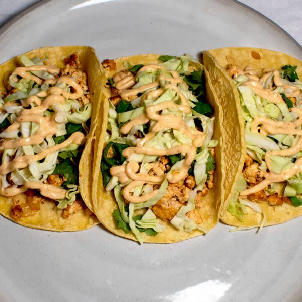 Vegan Tofu Tacos w/ Fries or Salad