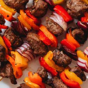 Steak cubes ( Shish Kebab )