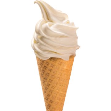 Soft serve ice cream in a cone