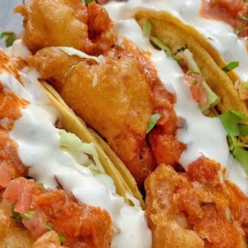 Baja fish battered tacos