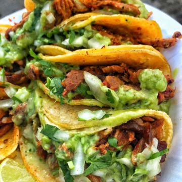 Choice meat , steak chicken, pastor tacos