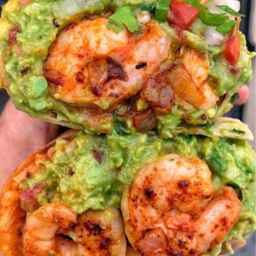 Baja battered shrimp burrito,