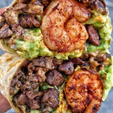 Surf and turf burrito