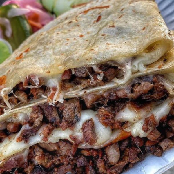 Steak quesadilla  choice meat, chicken or pastor