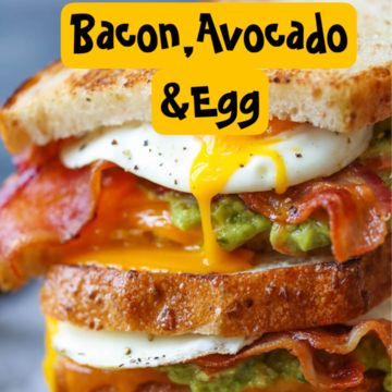 Bacon, Avocado, and Egg Breakfast Sandwich 