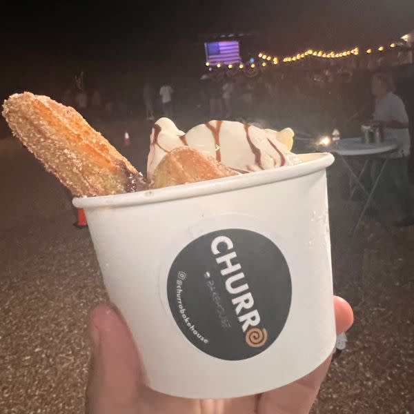 Ice cream with churro bites