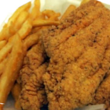Catfish Sandwich and Fries 