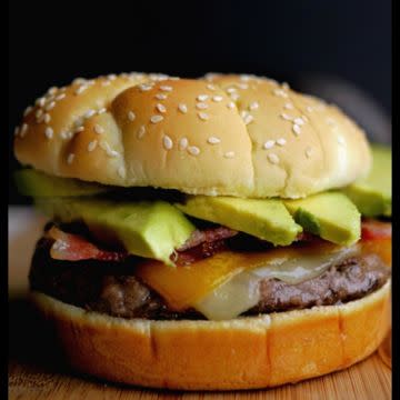 Bacon avocado cheese burger