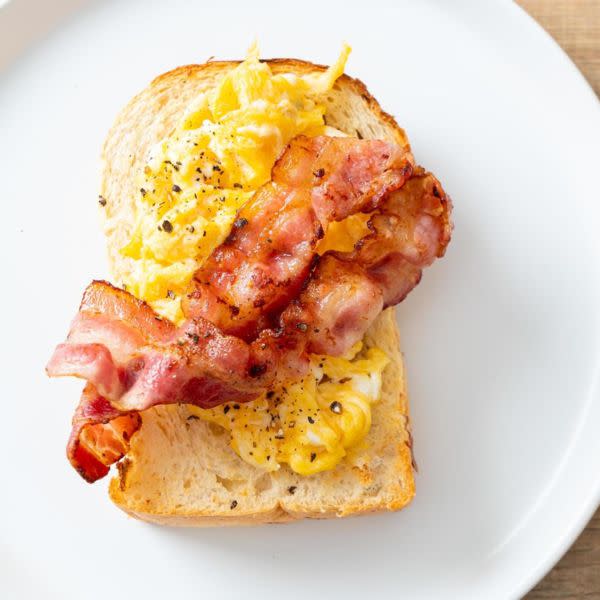 Bacon and egg toast