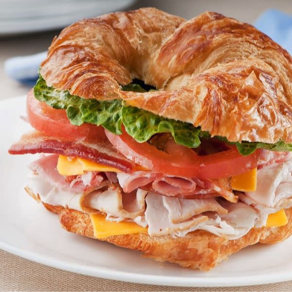 Croissant ham and cheese sandwich