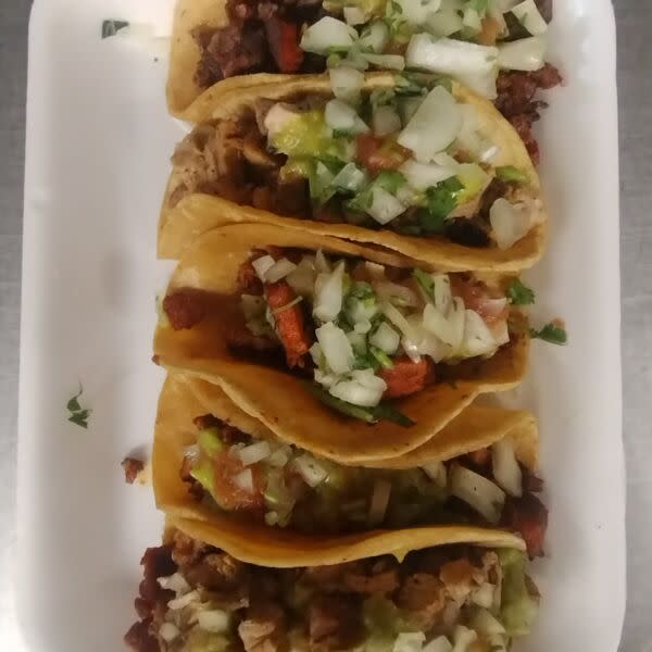 5 Tacos on Mini Corn Tortillas