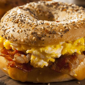 Bagel bacon,egg and cheese sandwich