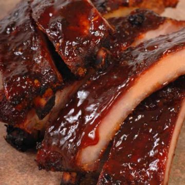 Slow Smoked Ribs (3 Bones) Plate