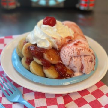 Mini Pancakes and Ice Cream