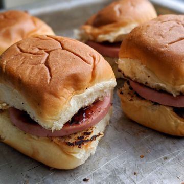 Fried Bologna Sliders