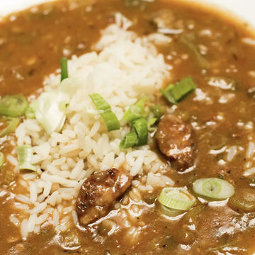 Texas Gumbo W/ Grilled chicken and andouille Sausage 