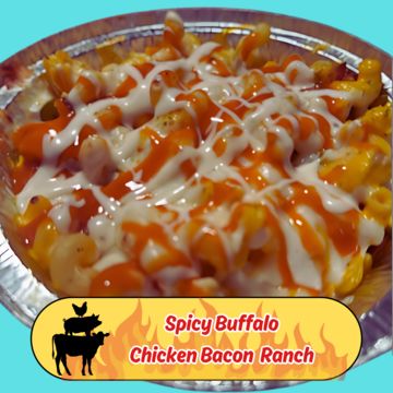 Spicy Buffalo Chicken Bacon Ranch Mac & Cheese