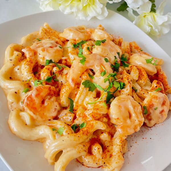 Blackened shrimp pasta