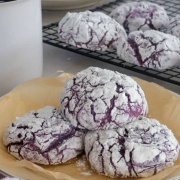 Ube Crinkle Crack Cookies