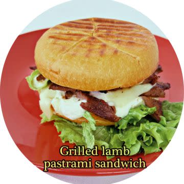 4. Grilled lamb pastrami sandwich