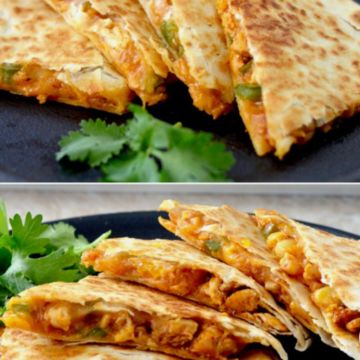 Grilled Chicken Quesadilla Combo. Serve with Rice , Beans or Fries. Also with very refreshing 24oz Aguas Frescas Drink.