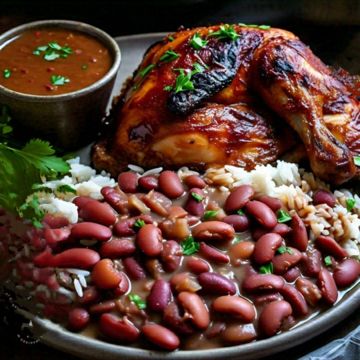 Red Beans & Rice & Smoked Bbq Chicken