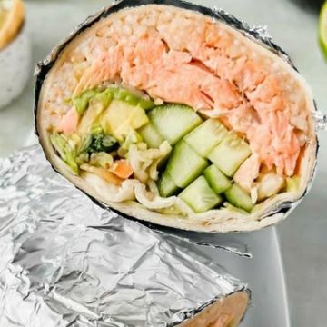 Salmon Shawarma Wrap