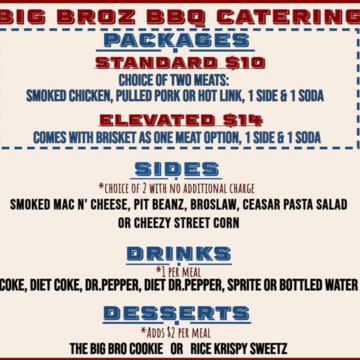 Catering menu