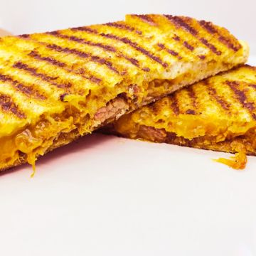 Pulled pork and Cheddar Panini