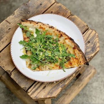 Mushroom/Olive Pizza Slice