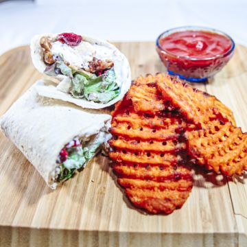 Gourmet turkey salad wrap
