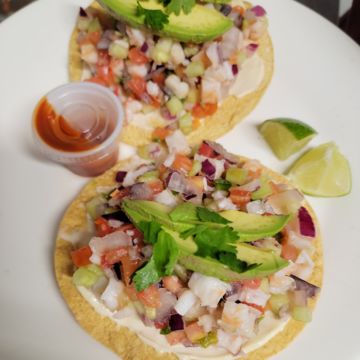Tostada De Pulpo y Camarón