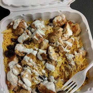 Grilled Chicken tender over rice Platter