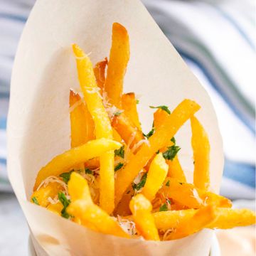 French fries truffle oil parmesan cheese