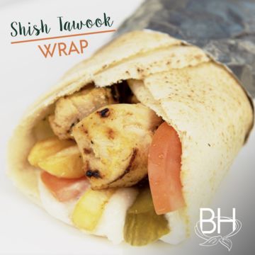 Shish Tawook Wrap (Chicken Breast Kebab)