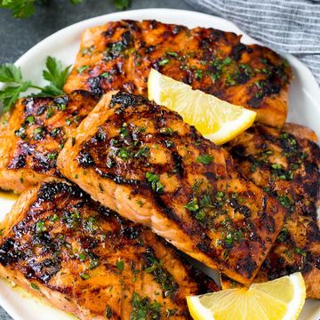 Sugar brown roasted black and Jack Daniels salmon