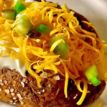 Beef steak baked potatoes