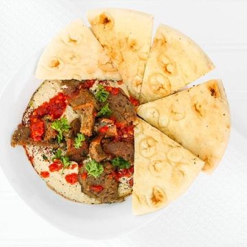 Hummus w/ Meat & Pita