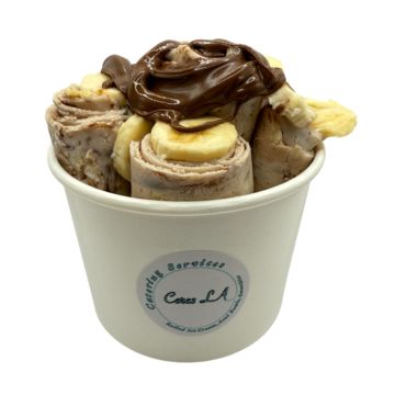 Nutella and banana rolled ice cream