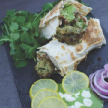 Hariyali Chicken Kebab Wrap
